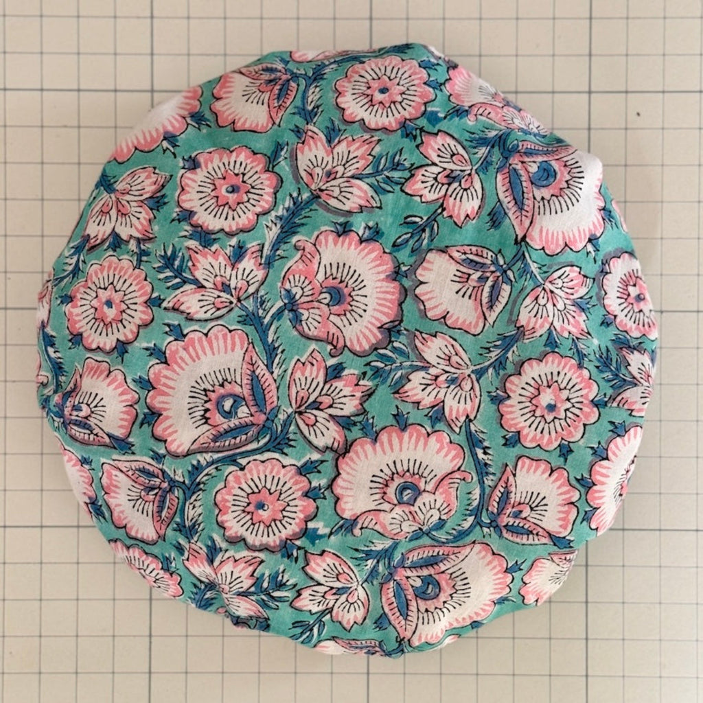 Vintage style floral print bath hat