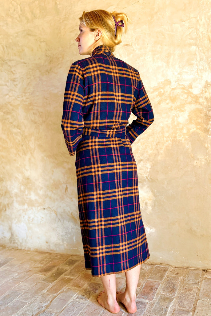 ladies plaid dressing gown Defitshape Women's Plaid Fleece Robe Cozy Long Sleeve Fuzzy Soft Long Winter Warm Kimono Robe Bath SPA Maternity House Coat Full Length Sherpa Lined
