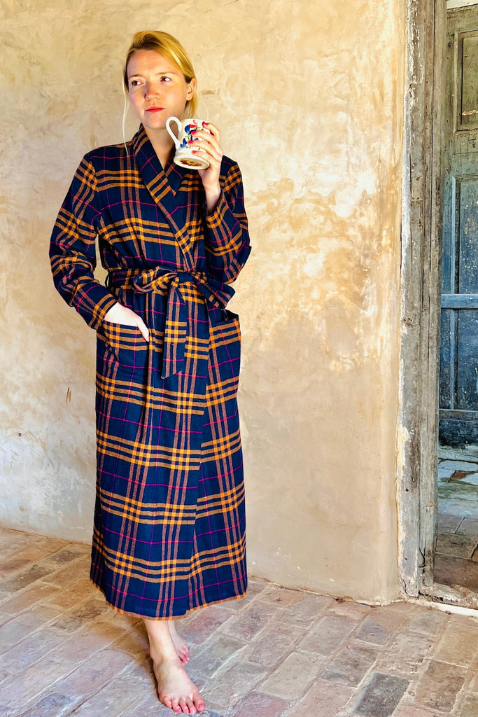Emmylou Plaid Dressing Gown Caro London Emmylou Plaid Dressing Gown Caro London
