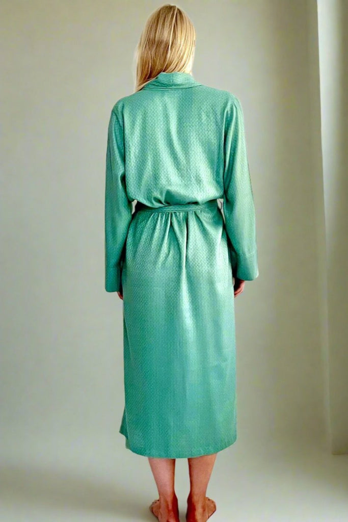Teal Jacquard Dressing Gown Caro London Teal Jacquard Dressing Gown Caro London