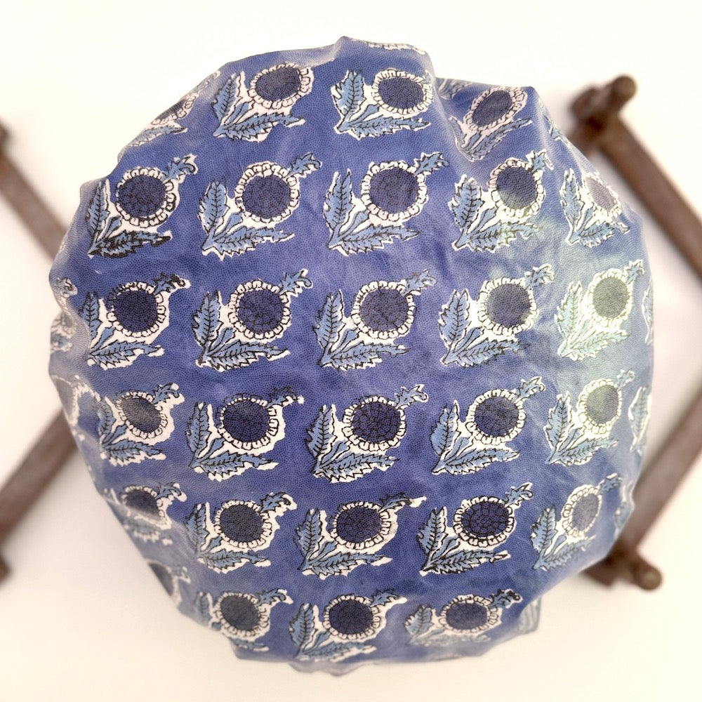 waterproof shower cap in single repating floral motif