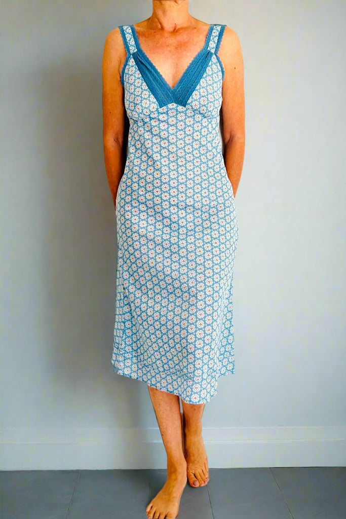 Cornflower Lacey Nightie Caro London