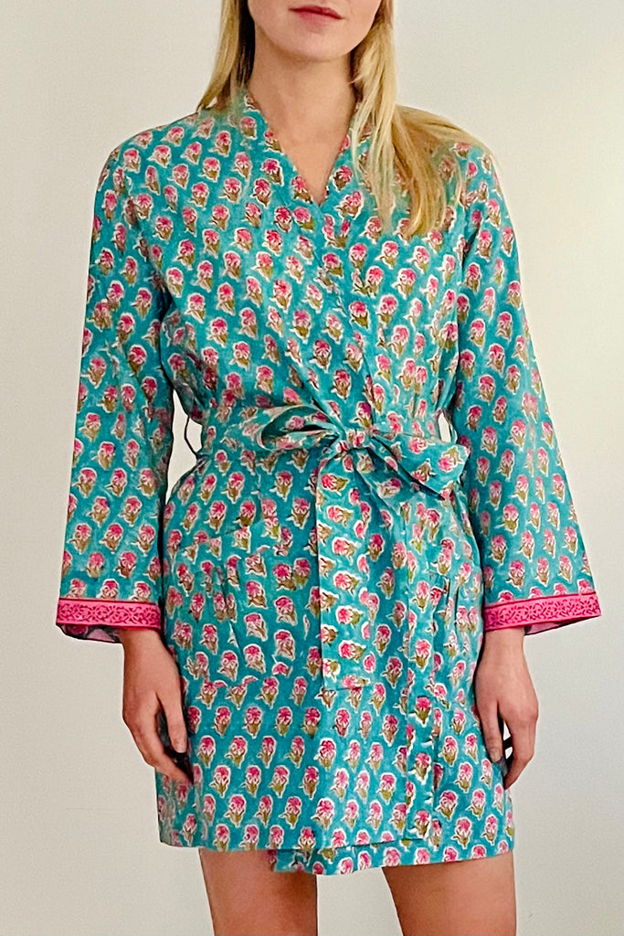 Short cotton 2025 dressing gown